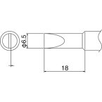 T19-D65 白光 こて先　6.5D型 温調はんだこて（鉛フリーはんだ対応・高熱容量タイプ）