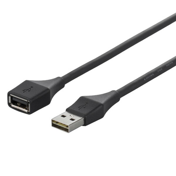 バッファロー USB2.0延長ケーブル 3.0m（A to A/ブラック） BSUAADU2Aシリーズ BSUAADU230BKA