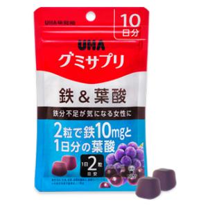 UHA グミサプリ 鉄＆葉酸 10日分 UHA味覚糖 グミサプリテツ＆ヨウ10