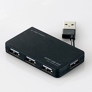 エレコム USBハブ2.0 ケーブル収納 バ