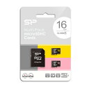 SP-MCSDHC16GB4X2JAM シリコンパワー microSDHCメモリーカード 16GB×2枚セット Class4