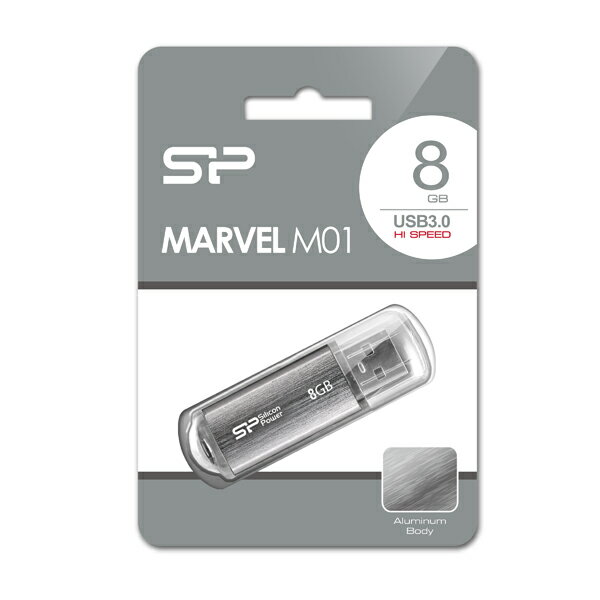 SiliconPower（シリコンパワー） USB3.0/2.0対応 USBフラッシュメモリ 8GB（シルバー） Marvel M01 SP-UFD8GBSL3