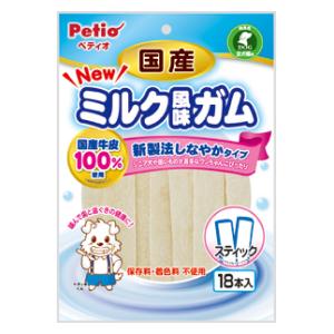 Petio NEW国産ミルク風味ガム スティック 18本 ペティオ NコクサンミルクフウミガムST18P