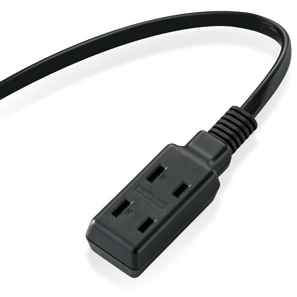エレコム モバイル電源タップ 2ピン 3個口 1.0m（ブラック） T-M310BK [TM310BK]
