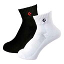 CB16006P-6419-1921 コンバース ニューアンクルソクス(2足組)(レッド/ブラック・サイズ:19〜21cm) CONVERSE