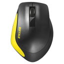 バッファロー 2.4Ghzワイヤレスマウス BlueLED光学式/静音/3ボタン Mサイズ(イエロー) Premium Fit BSMBW300MYE