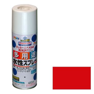 【返品種別B】□「返品種別」について詳しくはこちら□◆いろいろな物に塗れるスプレー◆タレにくく、きれいに仕上がります。 ◆油性塗料や、発泡スチロールに塗っても下地を侵さず、いろいろな素材に使用できます。 ◆乾燥前には水ぶきで落とせて、いったん乾くと日光や雨に強い。 ◆消防法上の非危険物◆ガス抜きキャップ付き◆鉛・クロム化合物を使用していない安全な塗料です。 ◆回しやすいパターン変更ノズル付(だ円吹き) ◆発泡スチロール、プラスチック(アクリル、硬質塩ビ、ABS、スチロール)、鉄、木、ブロック、コンクリート、紙、ガラスの他、ホビー、クラフト、デザインなどに。■　仕　様　■容量：420mlカラー：赤重量：600g標準塗り面積(2回塗り)：0.8〜1.4m2(タタミ 0.5〜0.9枚分) 乾燥時間：夏期/40〜50分　　冬期/1〜2時間[タヨウトスプレ420MLRD]アサヒペンアウトドア＞DIY・工具＞工事・照明用品＞塗装・内装用品