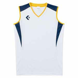 CB351701-1129-M コンバース レディースゲームシャツ（ホワイト/ネイビー・M） CONVERSE