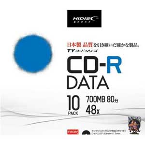 HIDISC データ用700MB 48倍速対応CD-R 10