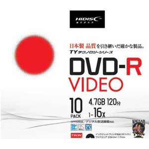 TYDR12JCP10SC HIDISC 16®бDVD-R 10ѥå4.7GB 磻ɥץ󥿥֥