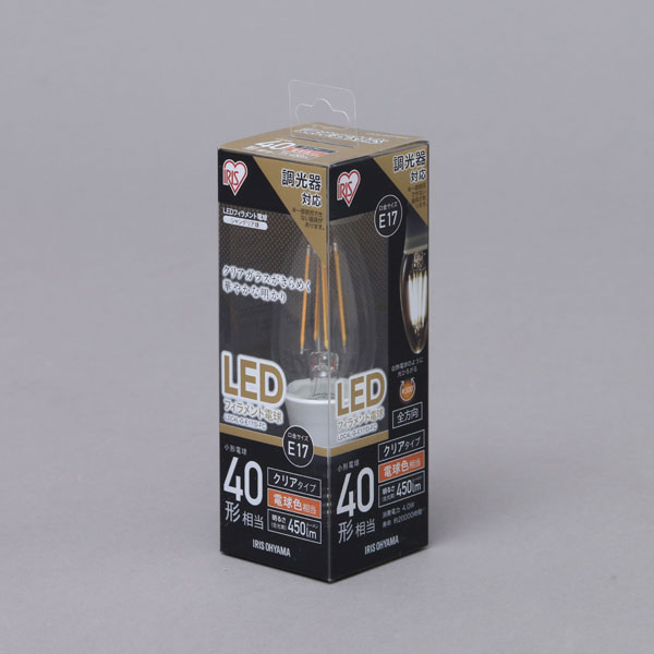 �����ꥹ������� LED�ŵ� �����ǥꥢ�� ��450lm���ŵ忧������ LDC4L-G-E17/D-FC IRIS��OHYAMA [LDC4LGE17DFC]