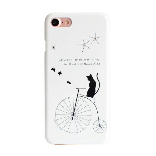 Happymori iPhone SE（第2世代）/8/7用 ケース バイクライディングキャット Bike Riding Cat HM8227I7