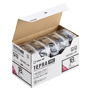 キングジム テプラPRO・エコパック(ロングタイプ)白ラベル/黒文字 18mm 5個パック SS18KL-5P キングジム テプラPRO・エコパック(ロングタイプ)白ラベル/黒文字 18mm 5個パック SS18KL-5P