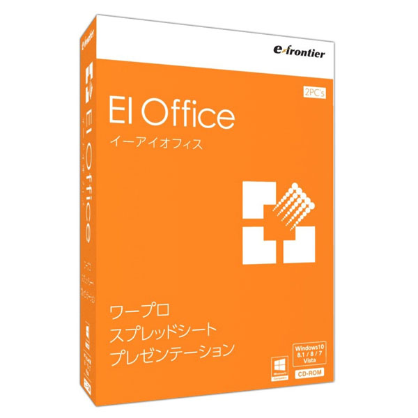 【返品種別B】□「返品種別」について詳しくはこちら□2017年02月 発売※操作方法、製品に関するお問い合わせにつきましてはメーカーサポートまでお願いいたします。※この商品はパッケージ（CD-ROM）版です。MSオフィス互換ソフトの決定版◆Microsoft Officeとの強力なファイル互換性Microsoft Officeとの高い互換性を実現しているEIOfficeは、Word、Excel、PowerPointの文書作成と編集が思いのままです。Microsoft Office 2003形式（.doc、.xls、.ppt）までのファイルの読込・編集・保存に加え、2007・2010形式（.docx、.xlsx、.pptx）ファイルの読込・編集が可能です。（※1）さらに、Microsoft Office 2010から搭載されているセキュリティ機能への対応を強化しています。◆ビジネスに役立つ便利なテンプレートを100点収録通知書や契約書などの文書テンプレート、見積書や発注書などの帳票テンプレート、マーケティングやプランニングなどのプレゼンテーション用テンプレートなどのビジネス書式・文例テンプレートを、ビジネスマンの日常業務での使用頻度からおすすめの100点を厳選して収録しています。ビジネスにすぐに役立ちます。◆USBメモリから直接起動◆USBメモリから直接起動することができ、動作環境を満たしたWindows PCさえあればすぐに使用できます。◆1パッケージで2台のPCにインストール可能メインに使うデスクトップPCやノートPC、サブのネットブック、家族用のPCなどにインストールして同時にご使用いただけます。◆オフィスソフトとして便利な独自機能も多数搭載！　・ワープロ、表計算、プレゼンをひとつに・複雑な数式や物理式が簡単に書ける・画像や動画などをセルに保存可能※1 Microsoft Office 365の保存ファイルも.docx、.xlsx、.pptx形式になります。ファイルの読込・編集が可能です。グラフィカルな表現を再現することを保証するものではありません。■　動作環境　■OS：Windows 10/8/7/Vista/XP （32bit/64bit 各日本語版）CPU：本製品を使用するOSが快適に動作するために必要なCPUメモリ：本製品を使用するOSが快適に動作するために必要なメモリHDD：350MB以上の空き容量光学ドライブ：CD-ROM※詳しくはメーカーホームページをご確認ください。[EIOFFICEWIN10W]パソコン周辺＞パソコンソフト＞オフィス統合・ワープロ・表計算ソフト