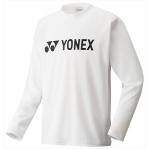 YONEX 16158 011 S ヨネックス ロングスリーブTシャツ　ユニセックス（ホワイト・サイズ：S） テニス・バドミントン ウェア（メンズ/ユニ）