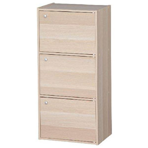 CX-33D(ナチユラル) アイリスオーヤマ カラーボックス 3ドアタイプ 3段 (ナチュラル) IRIS [CX33Dナチユラル]