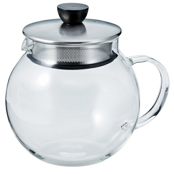 【返品種別A】□「返品種別」について詳しくはこちら□◆茶葉のジャンピングを考えたティーポット。◆茶葉のジャンピングがおこりやすい丸いかたち。◆フタとフィルターが一体となっているのでそのまま注げます。◆シンプルかつ機能的なティーポットです。◆熱湯OK■　仕　様　■カラー：ヘアラインシルバー実用容量：約0.6L本体サイズ（約）：幅16.2×奥行12.2×高さ14.0cm　口径8.2cm重量：約0.2kg材質：　フタツマミ：ポリプロピレン　フタ・フィルター：ステンレス　パッキン：シリコーンゴム　ガラスポット：耐熱ガラス[JPS60HSV]ハリオ調理家電＞キッチン用品＞食器関連＞食器関連・その他