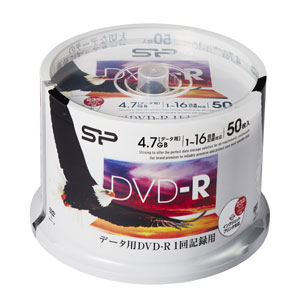 シリコンパワー データ用16倍速対応DVD-R 50枚パック4.7GB ホワイトプリンタブル SPDR47PWC50S
