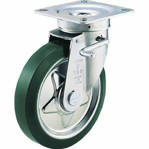 トラスコ中山 プレス製ウレタンキャスター　自在ダブルストッパー付　Φ100 TUJB-100 プレート式キャスター（プレス製ウレタン車）