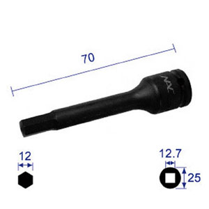 412C70 長堀工業 ヘキサゴンレンチソケットロングタイプ12.7x対辺12mmx70L