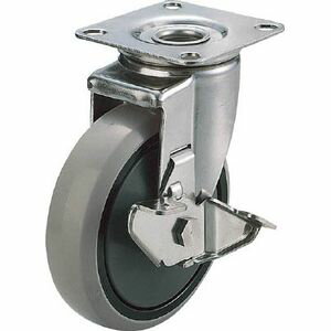 ユーエイキャスター キャスターステンレス製S付自在車　150径ナイロンホイルウレタン車輪 SUS-GUJ2-150S プレート式キャスター（ナイロンホイールウレタン車）