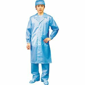 ブラストン コート(テーラーカラー・ボタン)Mサイズ(ブルー) BSC-61001-B-M クリーンルーム用ウェア