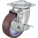 ALG-100-URDS ワコーパレット エアーキャスター(自在車ストッパー付) 100mm ウレタン車(4)