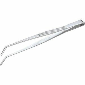 トラスコ中山 ステンレス製ピンセット　180mm　曲ギザ付 TSP-38 ステンレス製ピンセット