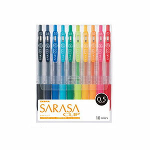 JJ15-10CA ゼブラ サラサクリップ0.5 ジェルボールペン ラバーグリップ付き (10色セット) ZEBRA SARASA [JJ1510CA]【返品種別A】