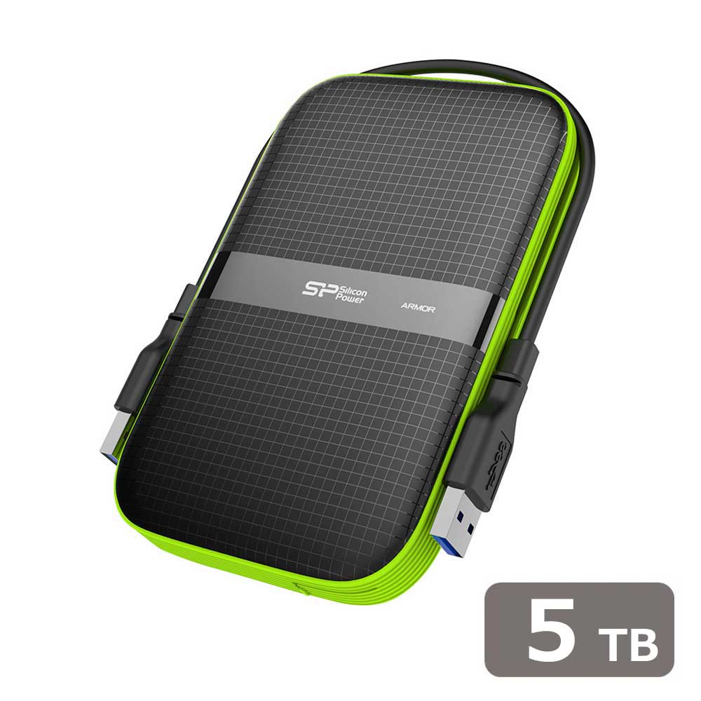 SiliconPower（シリコンパワー） USB3.1 Gen1対応 ポータブルハードディスク 5.0TB（ブラック） Armor A60 SP050TBPHDA60S3K