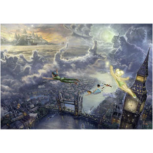 テンヨー トーマス・キンケード キャンバススタイル Tinker Bell and Peter Pan Fly to Never Land 1000ピース【D-1000-031】 ジグソーパズル 【Disneyzone】