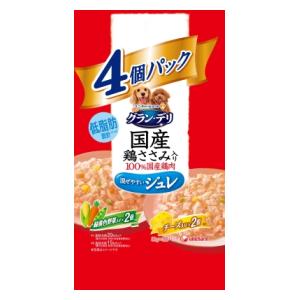 グラン・デリ 国産鶏ささみ パウチ ジュレ 成犬用 バラエティ 緑黄色野菜入り、チーズ入り 80g×4 ユニ・チャーム ギンノサラパウチジユレバラエテイのサムネイル