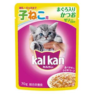 カルカン パウチ 12ヵ月までの子ねこ用 まぐろ入りかつお 70g マースジャパンリミテッド KWP74コネコマグロカツオ