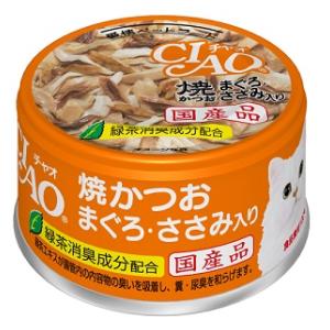 チャオ ホワイティ 焼かつお まぐろ ささみ入り 85g CIAO いなばペットフード A-18ヤキカツオマグロサ..