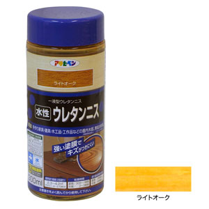 【返品種別B】□「返品種別」について詳しくはこちら□◆強い塗膜でキズがつきにくい◆着色と美しいツヤだしが同時にでき、木目をいかしたきれいなツヤに仕上がります。◆塗膜は肉持ち感が良く、耐久性に優れています。◆臭いが少なく、塗りやすい水性タイプです。◆手作り家具・建具・木製品・工作品などの屋内木部（高級家具を除く)、無垢木材床(フローリングを除く) ■　仕　様　■カラー：ライトオーク内容量：300ml標準塗り回数：2回塗り光沢：ツヤあり塗膜の仕上がり：半透明標準塗り面積（2回塗り）：2.3〜4.2m2(タタミ1.4〜2.5枚)塗料タイプ：合成樹脂(アクリル)乾燥時間・・・・夏期：30〜1時間・冬期：2〜3時間[AP9018199]アサヒペンアウトドア＞DIY・工具＞工事・照明用品＞塗装・内装用品