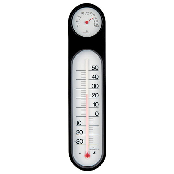 シンワ測定 温湿度計 PCオーバル ブラック 48929 [48929シンワ]