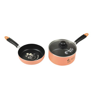Sauce Pans - パール金属 【IH対応】鍋・フライパン・ガラス蓋3点セット 18cm（ミッキーマウス/ヴィンテージ） WD-9067(デイズニ-) [WD9067デイズニ]【Disneyzone】
