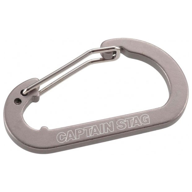 キャプテンスタッグ アルミアクセサリー フラットDカラビナ ＜M＞ (チタングレー) UM-1863 CAPTAIN STAG