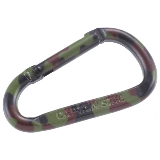 キャプテンスタッグ アルミアクセサリー Dカラビナ カモフラ UM-1883 CAPTAIN STAG