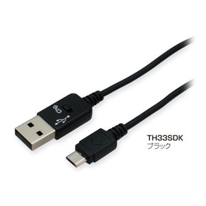 多摩電子 スマートフォン/タブレット用 microUSB ケーブル 切替スイッチ付（ブラック） AxinG（アクシング） TH33SDK