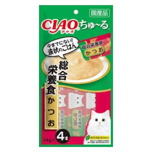 猫用おやつ CIAOちゅ～る 総合栄養食 かつお 14g×4本 いなばペットフード SC-158チユ-ルソウゴウカツオ