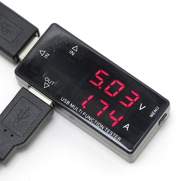 ルートアール Quick Charge 3.0対応 USB簡易電圧・電流チェッカー 出力OFFタイマー機能内蔵 積算電流値..