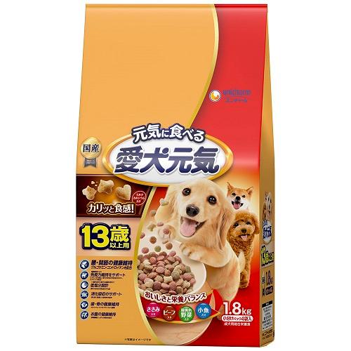 Natural - 愛犬元気 13歳以上用 ささみ・ビーフ・緑黄色野菜・小魚入り 1.8kg ユニ・チャーム アイケンゲンキ13サイ1.8KG