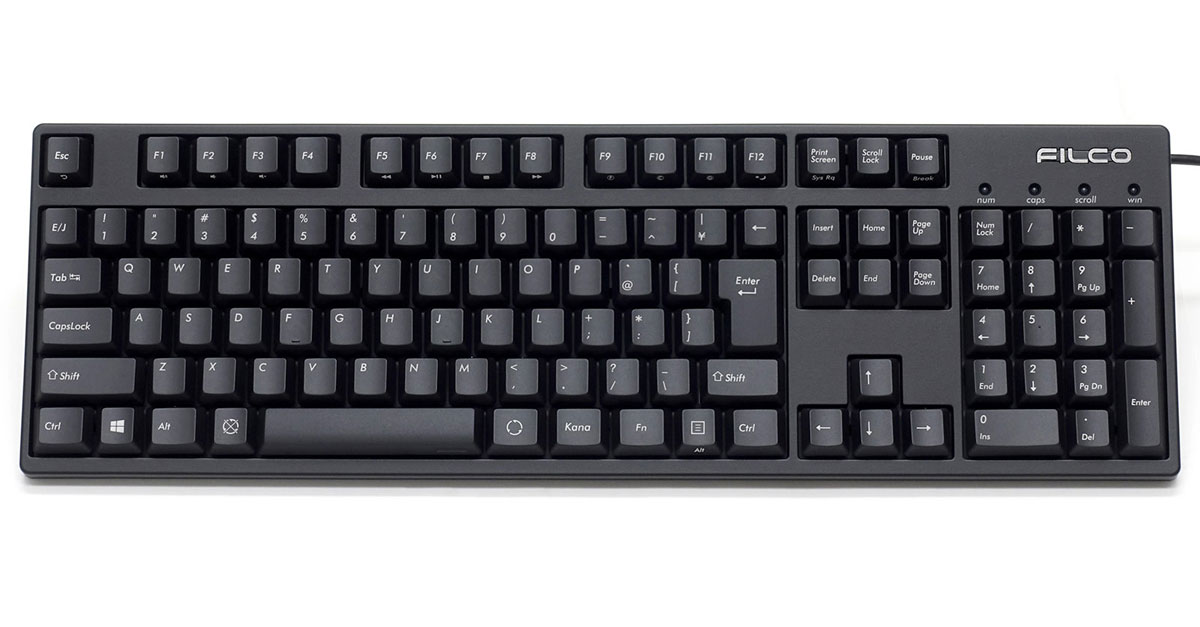 FILCO Majestouch Stingray フルサイズ 日本語108キー かななし 上面印字 低背MX赤軸スイッチ（ブラック） CHERRY MX Low Pro Profile Red Switch FKBS108XMRL/NB