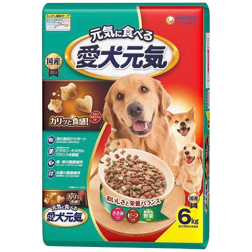Mature Dog - ドッグフード　ドライ 愛犬元気 ささみ・ビーフ・緑黄色野菜入り 6.0kg ユニ・チャーム アイケンゲンキササミ6.0KG