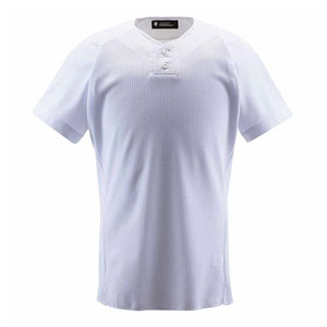 【返品種別A】□「返品種別」について詳しくはこちら□2018年11月 発売◆プレー中の動きを想定した新しい3Dパターンを採用◆軽量性と通気性を両立したユニフォームシャツ◆3Dパターン　両肩にダーツ処理を施すことで人間の体に沿う立体的なウェアを実現。　体に沿うことで、腕の上げ下げも容易で動きやすく快適。◆採用素材『ストリームエアーMS』　体温により温まった皮膚表面の静止空気層を通気により動かし快適に着用できます。◆ホース効果　メッシュホールの最適化を図ることにより、ホースを絞った時に水の勢いが増すように、皮膚表面への気流が勢いを増します。◆ブロック効果　グランド部分の通気性を抑え、メッシュホール部分とグランド部分の通気度に差を付ける事により、より強い気流を得ます。◆乱流効果　肌面に発生する気流が、静止空気層を動かします。◆チーム対応■　仕　様　■素材：ストリームエアーMS（ポリエステル100％）サイズ：XA＝2XO（身長190cm、胸囲108cm）[DSDB1012SWHTXA]デサントアウトドア＞野球・ソフトボール＞ウエア＞ユニフォーム＞野球用ユニフォーム（メンズ）