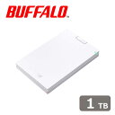 BUFFALO バッファロー USB3.1 Gen.1 3.0対応 ポータブルハードディスク 1.0TB ホワイト テレビ レコーダー PS4動作確認済み HD-PCG1.0U3-BWA