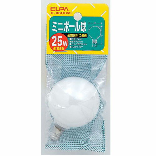 Other - ELPA ミニボール球 25W E12（ホワイト） G-86H-W [G86HW]