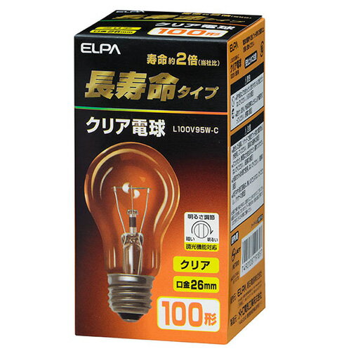 L100V95W-C ELPA 長寿命クリア電球 100W形 ELPA L100V95WC