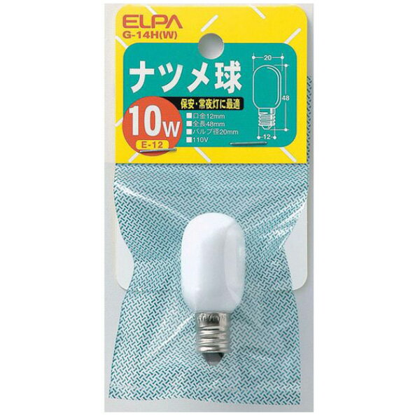 Other - ELPA ナツメ球 10W 口金E12 ホワイト G-14H-W G‐14H（W） [G14HW]